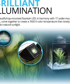 Chi II Series Aquarium Set, 5-Gallon – Aquarium Tank with Ambient LED Lighting, Flowing Water, and Elegant Design, White 3