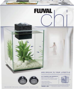 Chi II Series Aquarium Set, 5-Gallon – Aquarium Tank with Ambient LED Lighting, Flowing Water, and Elegant Design, White 8