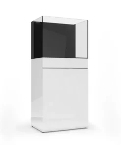 JBJ Rimless Flat Panel 25 Gallon Glass Aquarium with Stand & Cabinet white