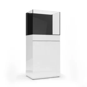 JBJ Rimless Flat Panel 25 Gallon Glass Aquarium with Stand & Cabinet white